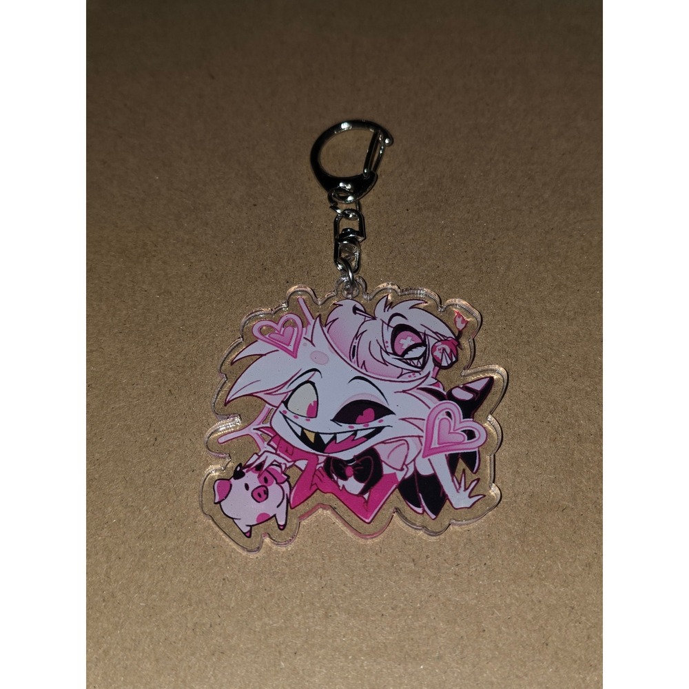Angel Dust Cherry Bomb Fat Nuggets Keychain Hazbin Hotel